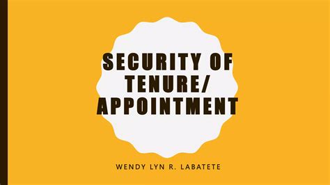 Security of Tenure .